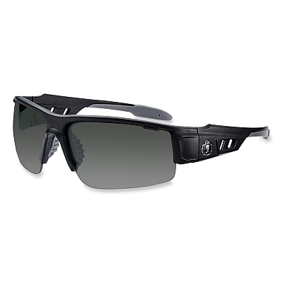 ergodyne Skullerz Dagr Safety Glasses, Matte Black Nylon Impact Frame, Smoke Polycarbonate Lens (EGO52430)