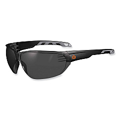 ergodyne Skullerz Vali Frameless Safety Glasses, Black Nylon Impact Frame, Anti-Fog Smoke, Polycarbonate Lens (EGO59233)