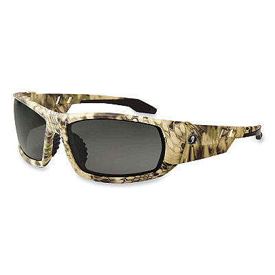 ergodyne Skullerz Odin Safety Glasses, Kryptek Highlander Nylon Impact Frame, Anti-Fog Smoke Polycarbonate Lens (EGO50333)