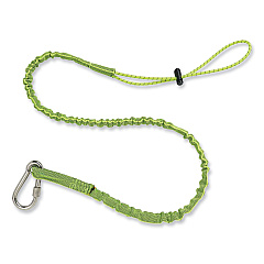 ergodyne Squids 3101 Lanyard with Stainless Steel Carabiner + Cinch-Loop, 15 lb Max Working Capacity, 35" to 45" Long, Lime (EGO19007)