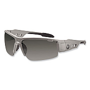ergodyne Skullerz Dagr Safety Glasses, Matte Gray Nylon Impact Frame, Anti-Fog Smoke Polycarbonate Lens (EGO52133)