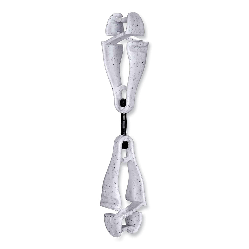 ergodyne Squids 3420 Dual Clip Swivel Glove Clip Holder, 1 x 0.6 x 5.5, Acetal Copolymer, Granite (EGO19415)