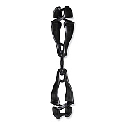 ergodyne Squids 3420 Dual Clip Swivel Glove Clip Holder, 1 x 0.6 x 5.5, Acetal Copolymer, Black, 100/Pack (EGO19512BULK)