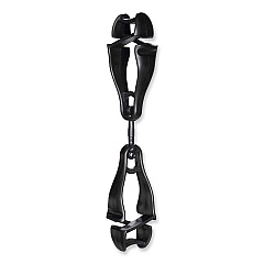 ergodyne Squids 3420 Dual Clip Swivel Glove Clip Holder, 1 x 0.6 x 5.5, Acetal Copolymer, Black, 100/Pack (EGO19512BULK)