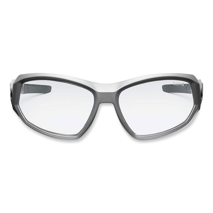 ergodyne Skullerz Loki Safety Glasses/Goggles, Matte Gray Nylon Impact Frame, Anti-Fog Clear Polycarb Lens (EGO56103)