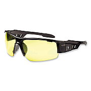 ergodyne Skullerz Dagr Safety Glasses, Black Nylon Impact Frame, Yellow Polycarbonate Lens (EGO52050)