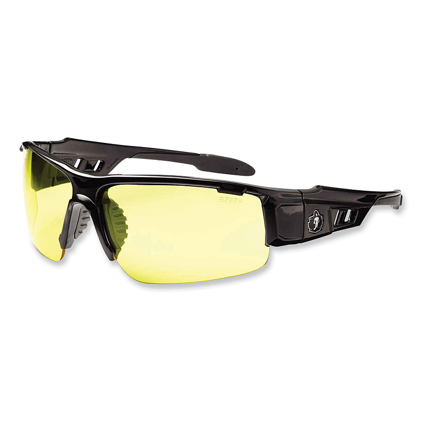 ergodyne Skullerz Dagr Safety Glasses, Black Nylon Impact Frame, Yellow Polycarbonate Lens (EGO52050)