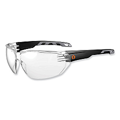 ergodyne Skullerz Vali Frameless Safety Glasses, Black Nylon Impact Frame, Anti-Fog Clear Polycarbonate Lens (EGO59203)