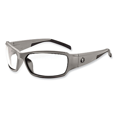 ergodyne Skullerz Thor Safety Glasses, Matte Gray Nylon Impact Frame, Clear Polycarbonate Lens (EGO51100)