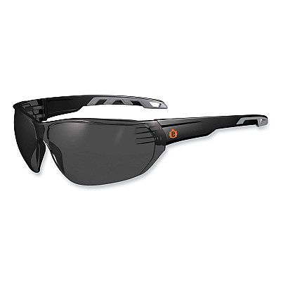 ergodyne Skullerz Vali Frameless Safety Glasses, Matte Black Nylon Impact Frame, Smoke Polycarbonate Lens (EGO59230)