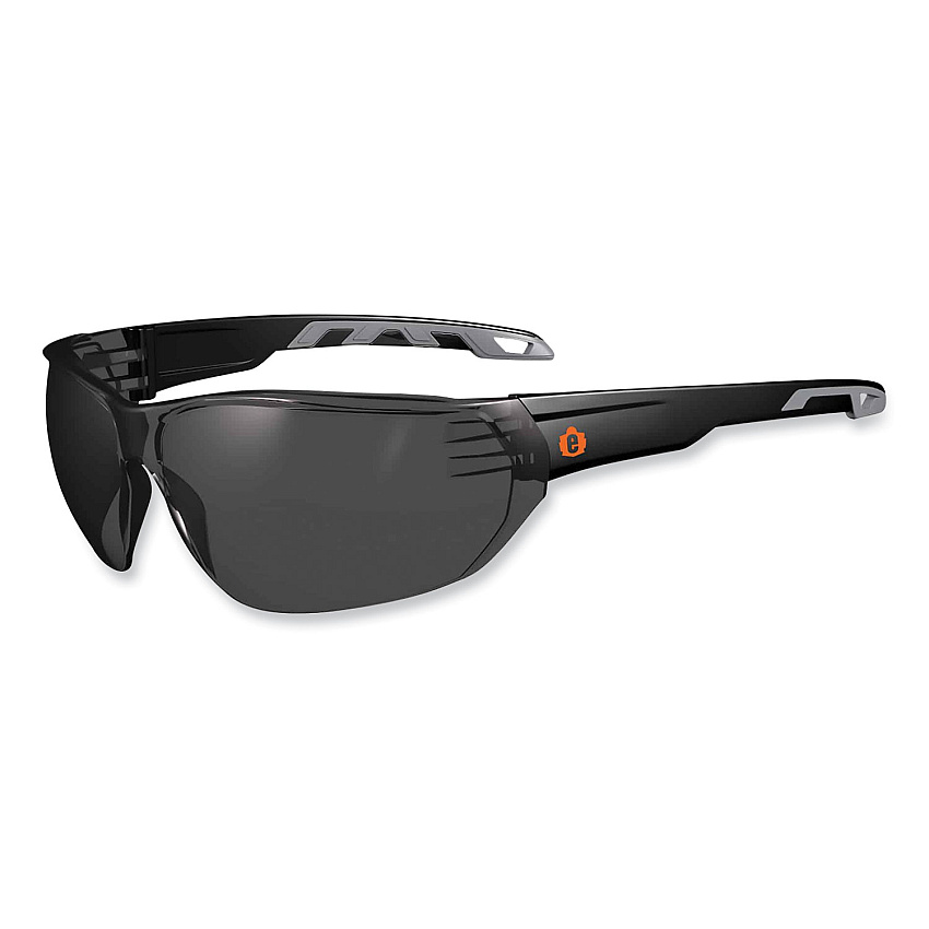 ergodyne Skullerz Vali Frameless Safety Glasses, Matte Black Nylon Impact Frame, Smoke Polycarbonate Lens (EGO59230)