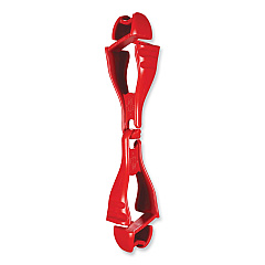 ergodyne Squids 3400 Dual Clip Glove Clip Holder, 1 x 1 x 6.5, Acetal Copolymer, Red (EGO19113)