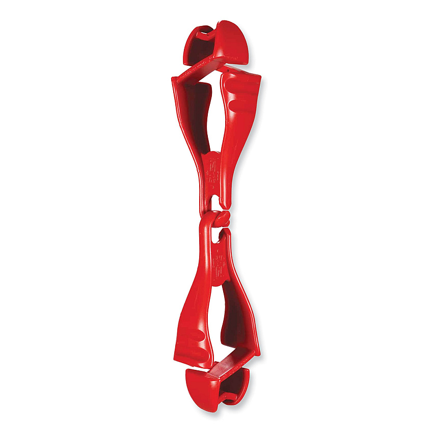 ergodyne Squids 3400 Dual Clip Glove Clip Holder, 1 x 1 x 6.5, Acetal Copolymer, Red (EGO19113)