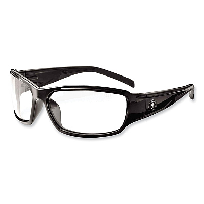 ergodyne Skullerz Thor Safety Glasses, Black Nylon Impact Frame, Anti-Fog Clear Polycarbonate Lens (EGO51003)