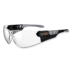 ergodyne Skullerz Saga Frameless Safety Glasses, Black Nylon Impact Frame, Anti-Fog Clear Polycarbonate Lens (EGO59103)