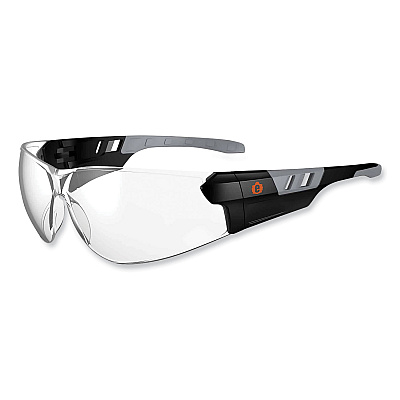 ergodyne Skullerz Saga Frameless Safety Glasses, Black Nylon Impact Frame, Anti-Fog Clear Polycarbonate Lens (EGO59103)