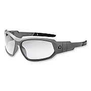 ergodyne Skullerz Loki Safety Glasses/Goggles, Matte Gray Nylon Impact Frame, Clear Polycarbonate Lens (EGO56100)