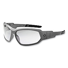ergodyne Skullerz Loki Safety Glasses/Goggles, Matte Gray Nylon Impact Frame, Clear Polycarbonate Lens (EGO56100)