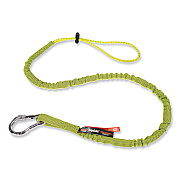 ergodyne Squids 3100 Lanyard with Aluminum Carabiner + Cinch-Loop, 10 lb Max Working Capacity, 42" to 54" Long, Lime (EGO19013)