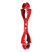 ergodyne Squids 3400 Dual Clip Glove Clip Holder, 1 x 1 x 6.5, Acetal Copolymer, Red, 100/Pack (EGO19313BULK)