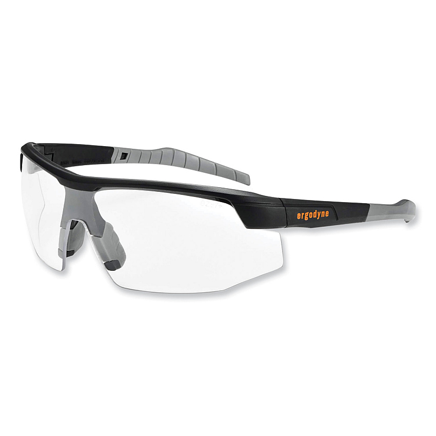 ergodyne Skullerz Skoll Safety Glasses, Matte Black Nylon Impact Frame, Anti-Fog Clear Polycarbonate Lens (EGO59003)