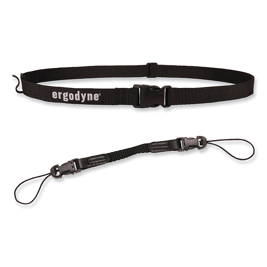 ergodyne Squids 3135 Barcode Scanner Belt with Hook + Adaptor Strap, Small: 29" to 53" Long, Black (EGO19167)