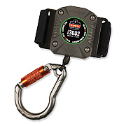 ergodyne Squids 3002 Retractable Lanyard with Carabiner + Belt-Loop Anchor, 2 lb Max Working Capacity, 6" to 48" Long, Gray (EGO19302)