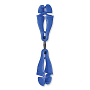 ergodyne Squids 3420 Dual Clip Swivel Glove Clip Holder, 1 x 0.6 x 5.5, Acetal Copolymer, Blue (EGO19417)