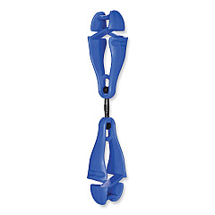 ergodyne Squids 3420 Dual Clip Swivel Glove Clip Holder, 1 x 0.6 x 5.5, Acetal Copolymer, Blue (EGO19417)
