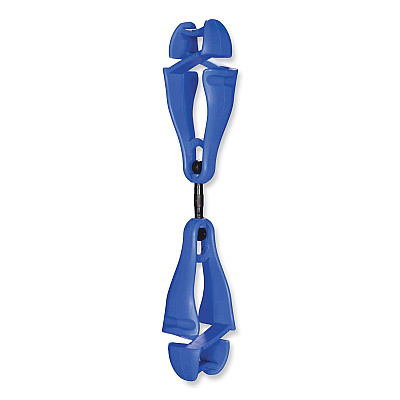 ergodyne Squids 3420 Dual Clip Swivel Glove Clip Holder, 1 x 0.6 x 5.5, Acetal Copolymer, Blue (EGO19417)