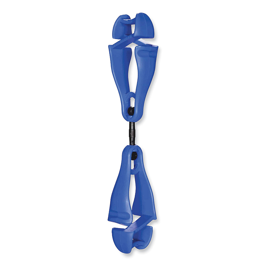 ergodyne Squids 3420 Dual Clip Swivel Glove Clip Holder, 1 x 0.6 x 5.5, Acetal Copolymer, Blue (EGO19417)