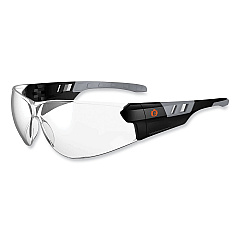 ergodyne Skullerz Saga Frameless Safety Glasses, Matte Black Nylon Impact Frame, Clear Polycarbonate Lens (EGO59100)