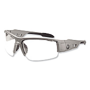 ergodyne Skullerz Dagr Safety Glasses, Matte Gray Nylon Impact Frame, Anti-Fog Clear Polycarbonate Lens (EGO52103)
