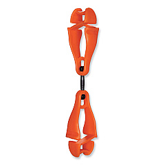 ergodyne Squids 3420 Dual Clip Swivel Glove Clip Holder, 1 x 0.6 x 5.5, Acetal Copolymer, Orange (EGO19418)