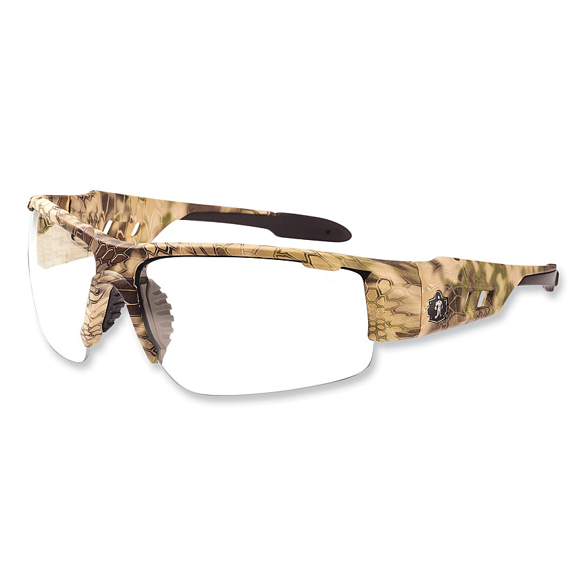 ergodyne Skullerz Dagr Safety Glasses, Kryptek Highlander Nylon Impact Frame, Clear Polycarbonate Lens (EGO52300)