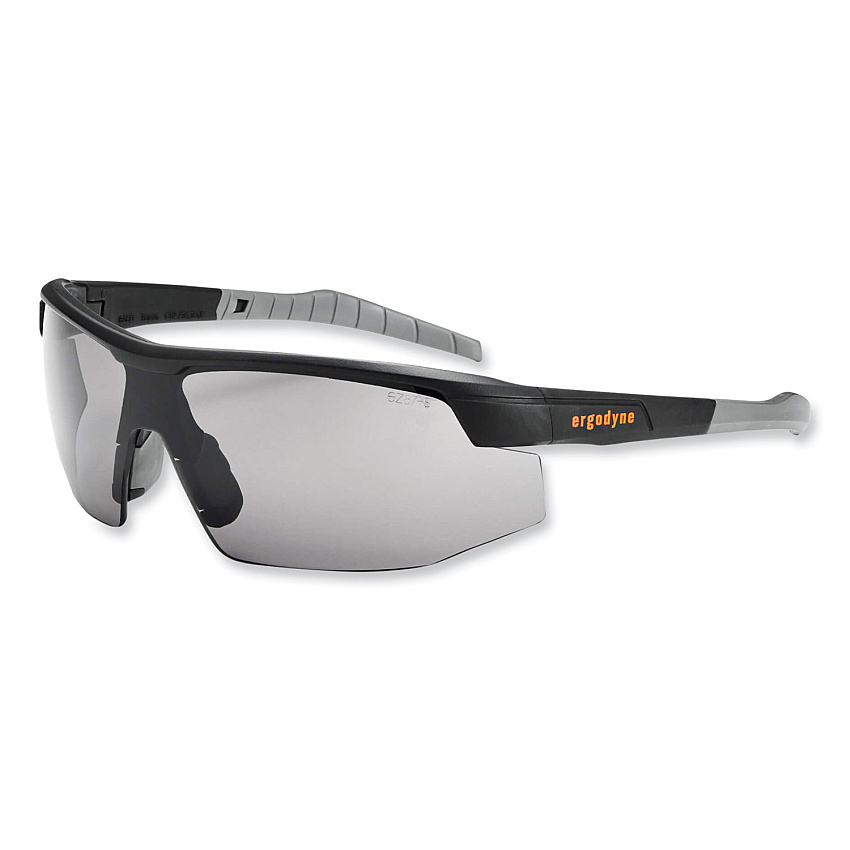 ergodyne Skullerz Skoll Safety Glasses, Matte Black Nylon Impact Frame, Anti-Fog Smoke Polycarbonate Lens (EGO59033)