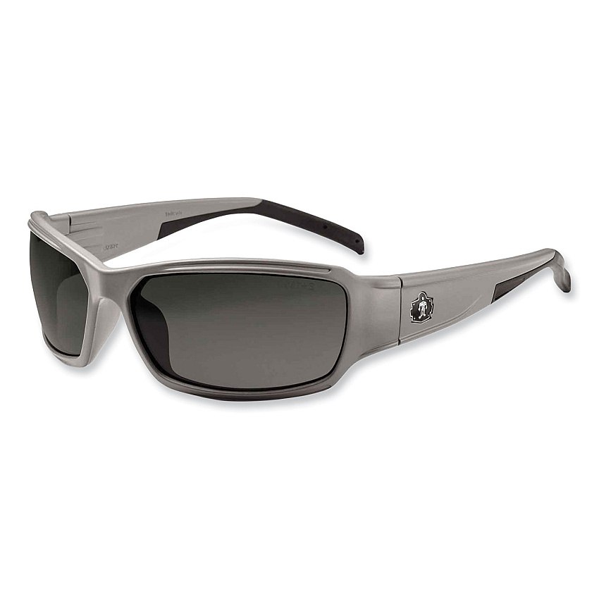 ergodyne Skullerz Thor Safety Glasses, Matte Gray Nylon Impact Frame, Polarized Smoke Polycarbonate Lens (EGO51131)