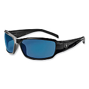 ergodyne Skullerz Thor Safety Glasses, Black Nylon Impact Frame, Blue Mirror Polycarbonate Lens (EGO51092)