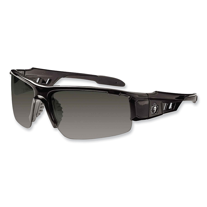 ergodyne Skullerz Dagr Safety Glasses, Black Nylon Impact Frame, Anti-Fog Smoke Polycarbonate Lens (EGO52033)
