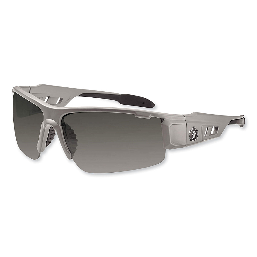 ergodyne Skullerz Dagr Safety Glasses, Matte Gray Nylon Impact Frame, Polarized Smoke Polycarbonate Lens (EGO52131)