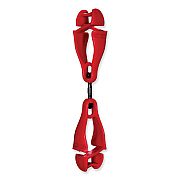ergodyne Squids 3420 Dual Clip Swivel Glove Clip Holder, 1 x 0.6 x 5.5, Acetal Copolymer, Red (EGO19413)
