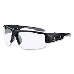 ergodyne Skullerz Dagr Safety Glasses, Matte Black Nylon Impact Frame, Clear Polycarbonate Lens (EGO52400)