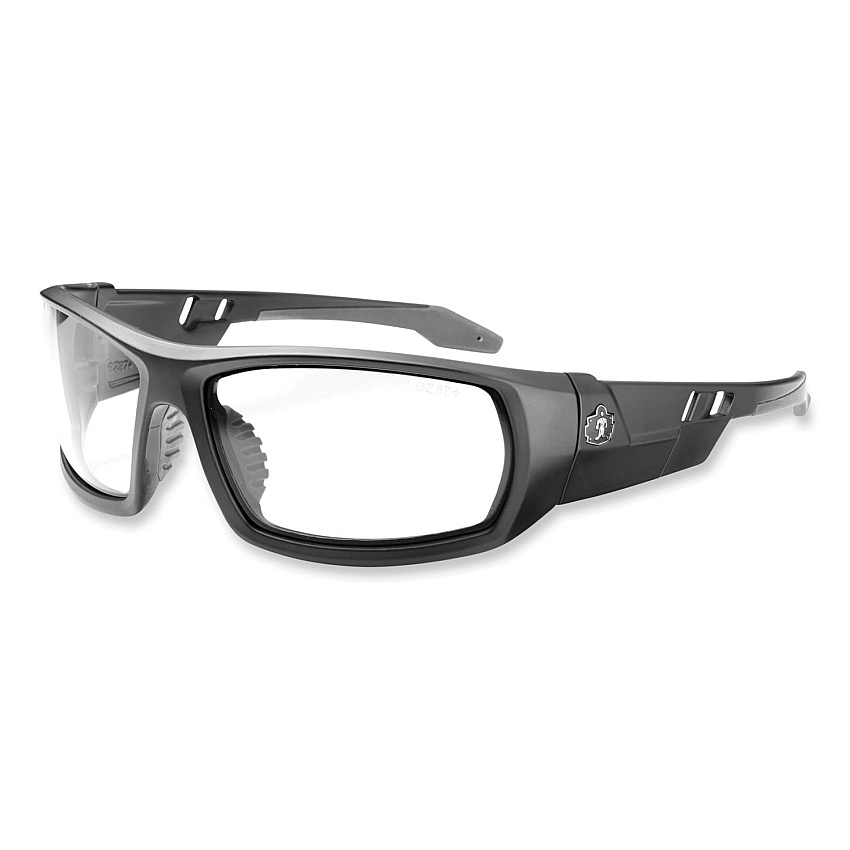 ergodyne Skullerz Odin Safety Glasses, Matte Black Nylon Impact Frame, Anti-Fog Clear Polycarbonate Lens (EGO50403)
