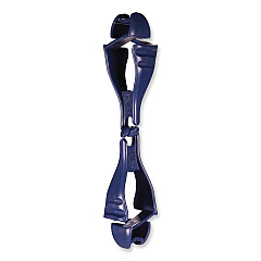 ergodyne Squids 3400MD Metal Detectable Dual Clip Glove Clip Holder, 1 x 1 x 6.5, Acetal Copolymer, Deep Blue (EGO19132)