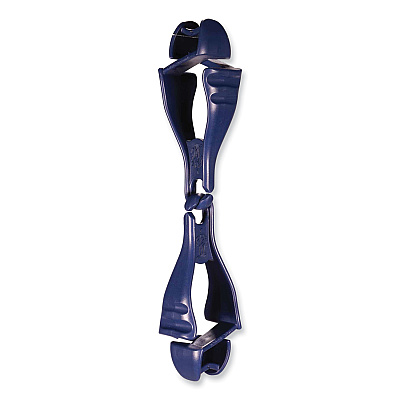 ergodyne Squids 3400MD Metal Detectable Dual Clip Glove Clip Holder, 1 x 1 x 6.5, Acetal Copolymer, Deep Blue (EGO19132)