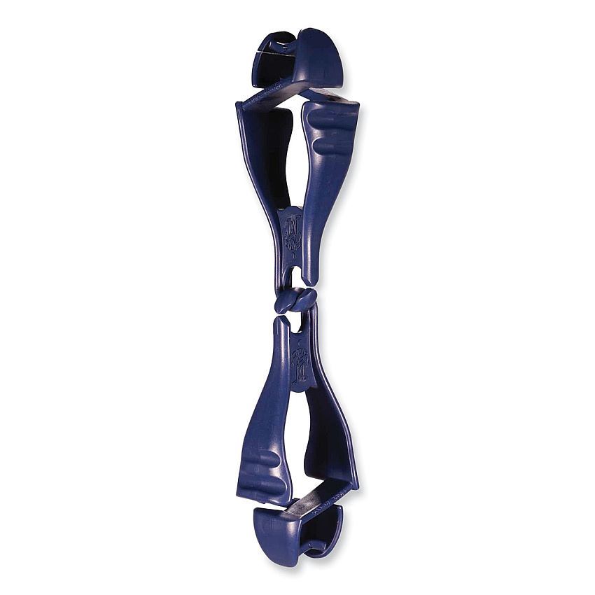 ergodyne Squids 3400MD Metal Detectable Dual Clip Glove Clip Holder, 1 x 1 x 6.5, Acetal Copolymer, Deep Blue (EGO19132)