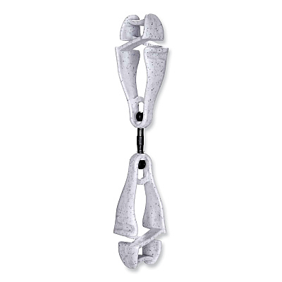 ergodyne Squids 3420 Dual Clip Swivel Glove Clip Holder, 1 x 0.6 x 5.5, Acetal Copolymer, Granite, 100/Pack (EGO19515BULK)