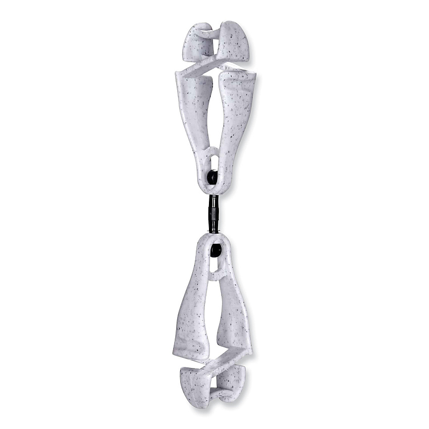 ergodyne Squids 3420 Dual Clip Swivel Glove Clip Holder, 1 x 0.6 x 5.5, Acetal Copolymer, Granite, 100/Pack (EGO19515BULK)