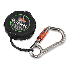 ergodyne Squids 3010 Retractable Lanyard with Locking Carabiner + Belt Clip, 5 lb Max Working Capacity, 48" Long, Black (EGO19310)