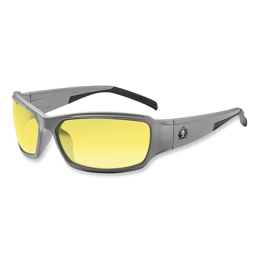 ergodyne Skullerz Thor Safety Glasses, Matte Gray Nylon Impact Frame, Yellow Polycarbonate Lens (EGO51150)